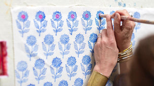 Block Printing Napkin Workshop with Polly Nicholson of Bayntun Flowers, Calne, Wiltshire