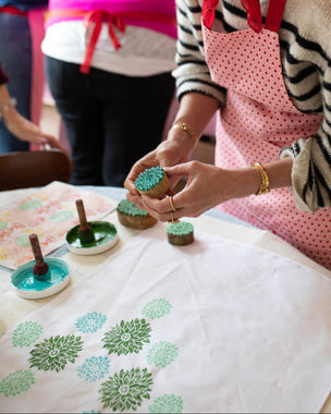 Block Printing Lampshade Workshop at Charleston Firle East Sussex