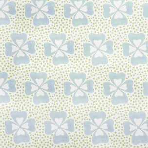 Clover Printed Fabric Linen/Cotton Duck Egg Sample