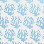 Coral Printed Fabric Linen/Cotton Blue Sample