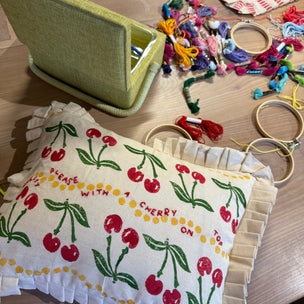 Block Printing Cushion Workshop at The Double Red Duke, Cotswolds