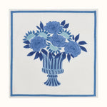 Napkin Peony Urn Chintz Blue
