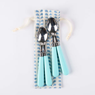 Teaspoons Set of Four Blue