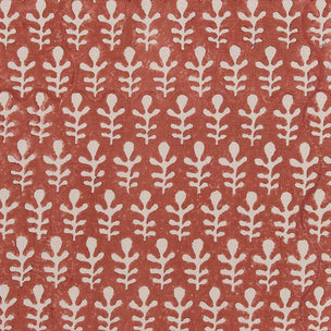 Bagru Block Printed Fabric Linen Cotton Terracotta Sample