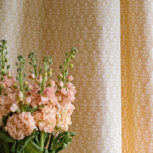 Bagru Block Printed Fabric Linen Cotton Clay Sample