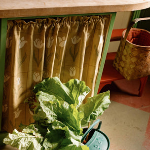 Botanica Cotton Linen Fabric in Gold Olive