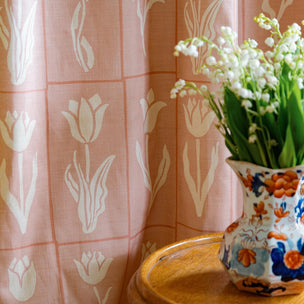 Botanica Cotton Linen Fabric in Rose Sample