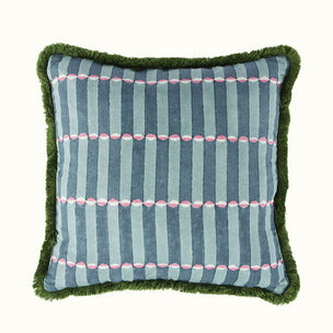 Cushion Brushed Fringe Luna in Blue Pink