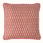 Cushion Piped Bagru Terracotta