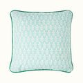 Cushion Piped Bagru Turquoise