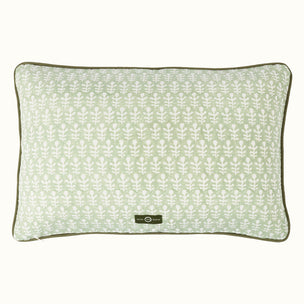 Cushion Piped Bagru Moss
