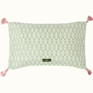 Cushion Tasselled Bagru Moss