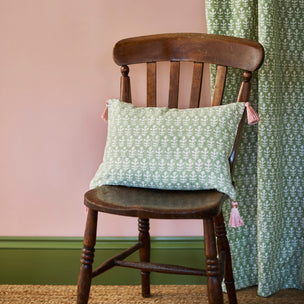 Cushion Tasselled Bagru Moss