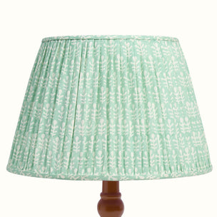 Lampshade Pleated Bagru Turquoise Large