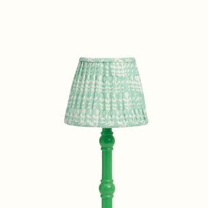 Lampshade Pleated Bagru Turquoise Small