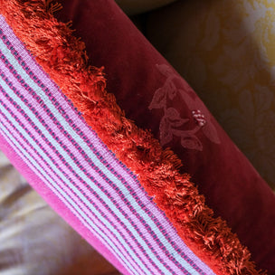 Cushion Fringe Burgundy Velvet Vine - Limited Edition
