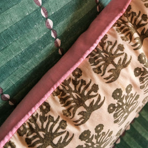 Cushion Piped Cream Velvet Mughal - Limited Edition