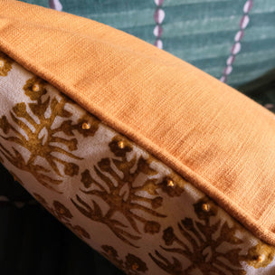 Cushion Piped Gold Velvet Mughal - Limited Edition