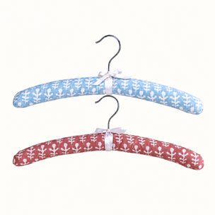 Coat Hanger Padded Duo Bagru Turquoise & Terracotta