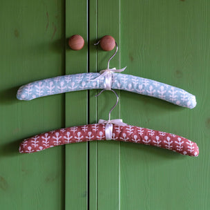 Coat Hanger Padded Duo Bagru Turquoise & Terracotta