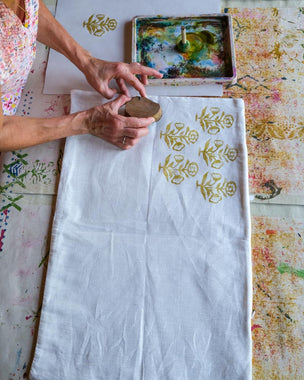 Block Printing Cushion Workshop at Ford Manor, Surrey, 1st October