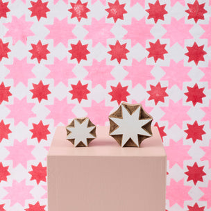 Block Printing Kit Potli Bag Jali Star Big Small Red Hot Pink