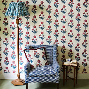 Dianthus Wallpaper in Indigo Iron