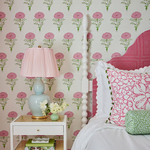 Marigold Wallpaper Pink/Green