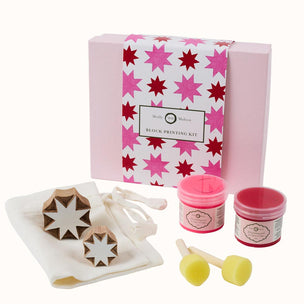 Block Printing Kit Potli Bag Jali Star Big Small Red Hot Pink