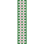 Trim Chequer Block printed cotton Green Pink