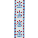 Trim Mughal Block printed cotton Red Blue