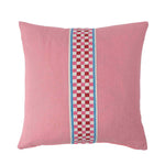 Cushion Pale Pink Linen with Chequer Red/Pink tape