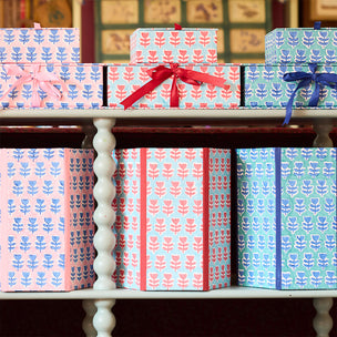 Waste Paper Bin Flower Red Sky