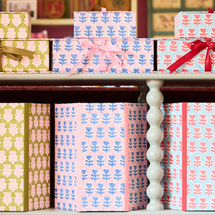 Trinket Box Flower Navy Pink