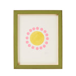 Green Framed Cotton Paper Print Charleston Yellow