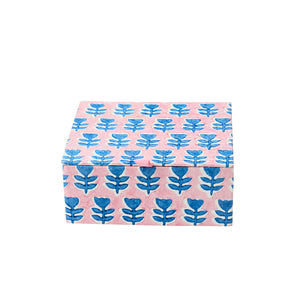 Trinket Box Flower Navy Pink