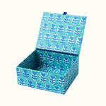 Trinket Box Flower Navy Teal
