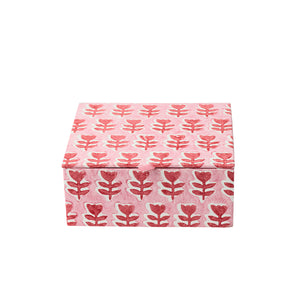 Trinket Box Flower Pink Red
