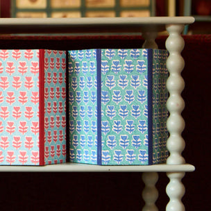 Waste Paper Bin Flower Navy Teal