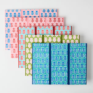 Waste Paper Bin Flower Navy Teal