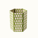 Waste Paper Bin Flower Green Pink