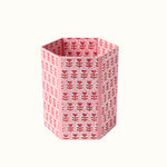 Waste Paper Bin Flower Red Pink