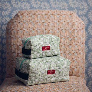 Travel Wash Bag Indian Leaf Green Blue