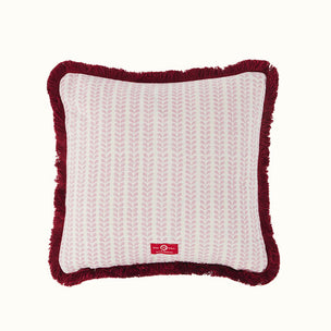 Cushion Brushed Fringe Ikat Purple Chervon Bindi Pink