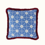 Cushion Brushed Fringe Stars in Blue