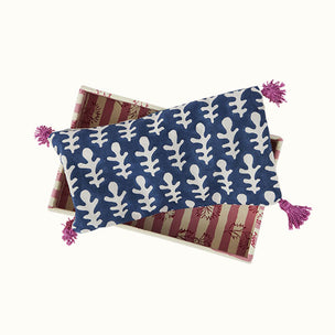 Ikat Bagru Lavender Eye Cushion Blue