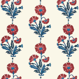 Dianthus Wallpaper in Indigo Iron