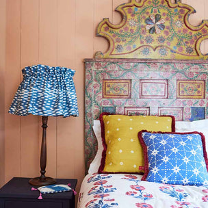 Lampshade Flirty Skirt Ikat Blue Check