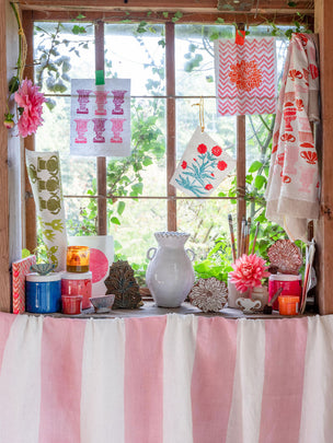 Block Printing Napkin Workshop with Polly Nicholson of Bayntun Flowers, Calne, Wiltshire