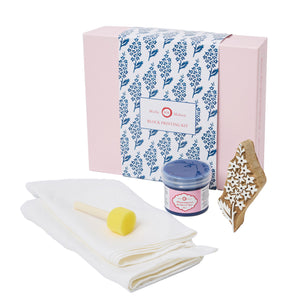 Block Printing Kit Napkins Delph Indigo